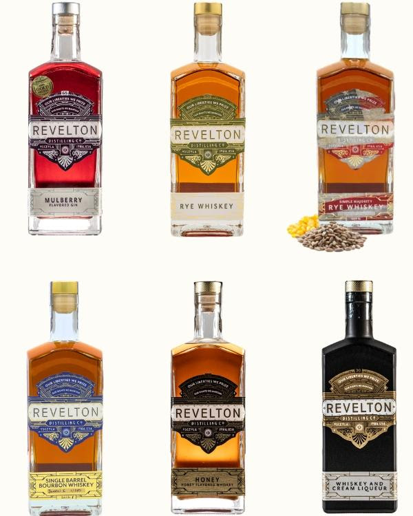Revelton Distilling Co. spirits from Iowa sold at Gomer's